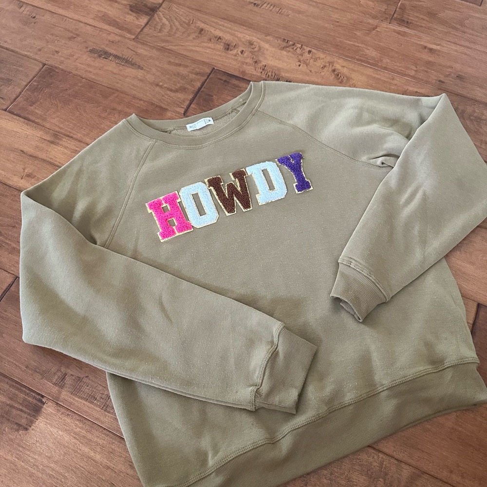 Olive Green 'Howdy' Sweater